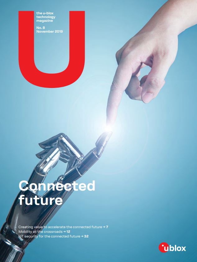 The cover of the Connected future Magazine